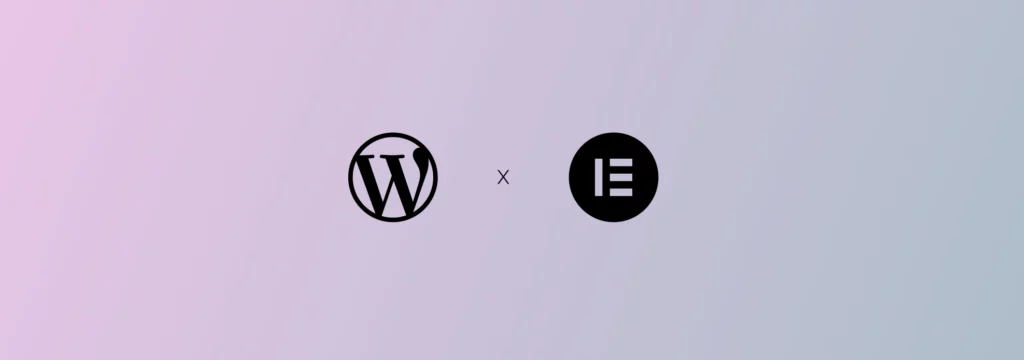 Bannière avec le logo de Wordpress et Elementor