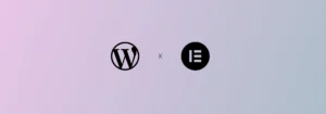 Bannière avec le logo de WordPress et Elementor