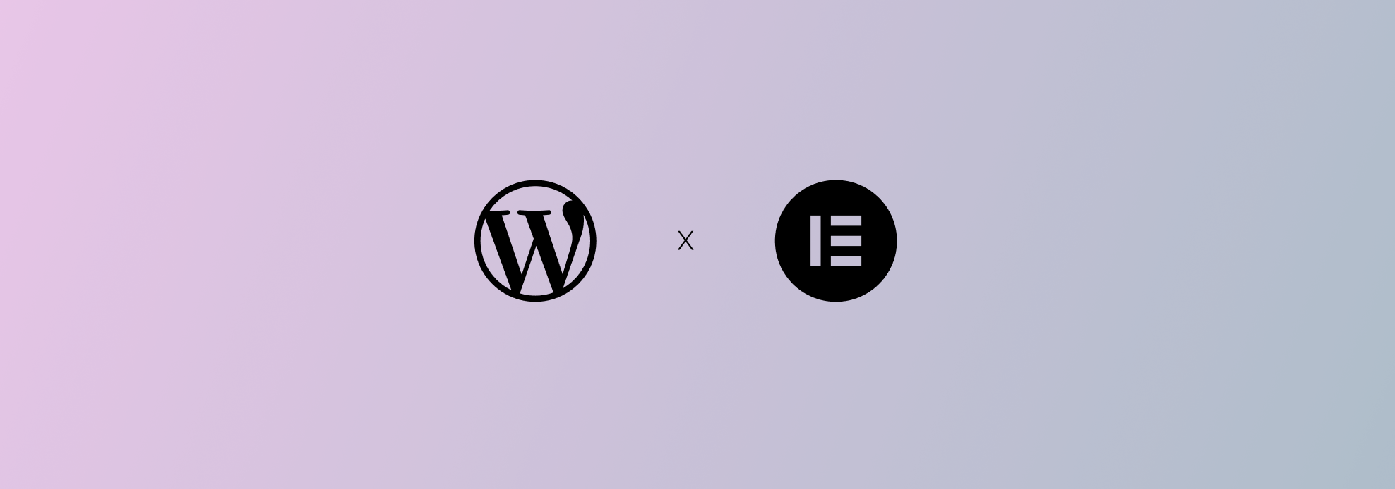 Bannière avec le logo de WordPress et Elementor